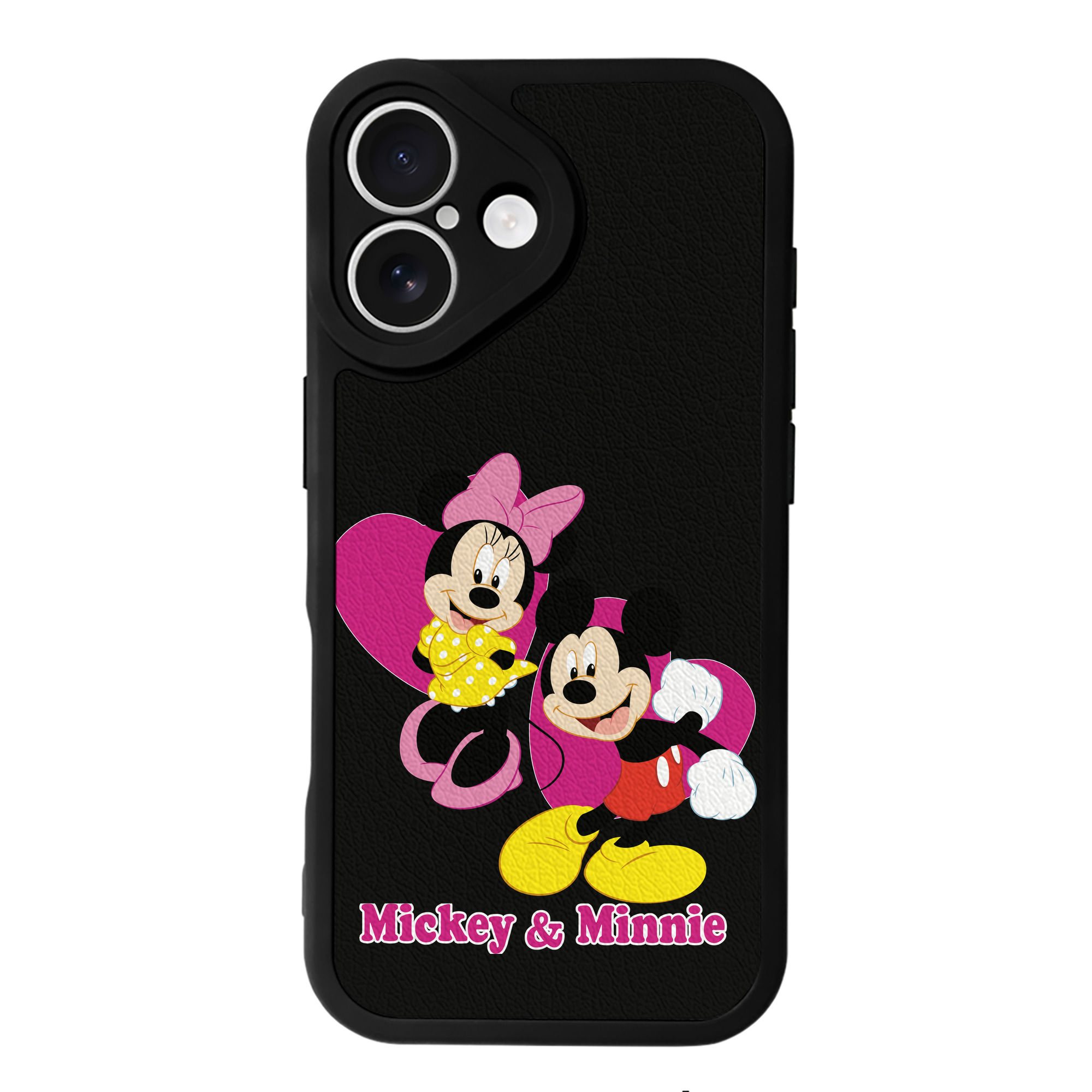 （画像用） ミッキーマウス Mickey Mouse 【iPhone 16シリーズ対応】シリコンスマホケース（レザー調） 材質：シリコン